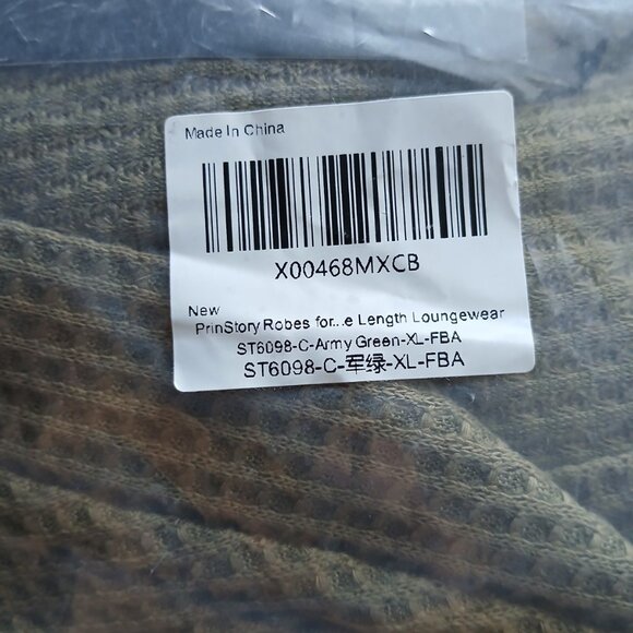 Prinstory Army Green Kimono Style Bathrobe Lounge XL New - Picture 5 of 5